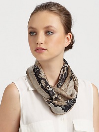 EXCLUSIVELY AT SAKS.COM. An oblong design crafted in luxe silk chiffon with iconic lace print.Silk27.6 X 70.9Dry cleanMade in Italy EXCLUSIVELY AT SAKS.COM. An oblong design crafted in luxe silk chiffon with iconic lace print.Silk27.6 X 70.9Dry cleanMade in Italy