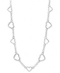 Giani Bernini Sterling Silver Necklace, 16 Open Heart Link Chain