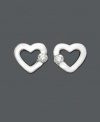 A chic open-heart design to decorate your earlobes. These heart stud earrings by Giani Bernini feature cubic zirconia stones (1/8 ct. t.w.) in a sterling silver setting. Approximate size: 1/4 inch.