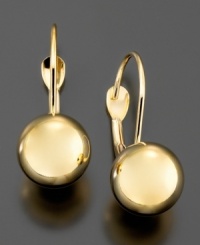 Round out your look with these versatile ball leverback earrings crafted in 14k gold. Approximate drop: 3/4 inch. Round out your look with these versatile ball leverback earrings crafted in 14k gold. Approximate drop: 3/4 inch.