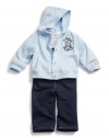 GUESS Teddy Tee, Jacket and Pant Set, LIGHT BLUE (0/3M)