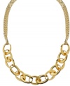 A gorgeous centerpiece for any outfit. Alfani's linked necklace is designed with multi-chains for a stunning finish. Crafted in gold tone mixed metal. Approximate length: 17-1/2 inches + 3-inch extender.