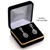 Black Velvet Dangle Earrings Gift Box w/ Gold Trim