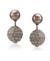 Great things do come in small packages. These pint-sized posts by Carolee certainly pack a lot of sparkle. Earrings feature gold glass pearls and a crystal covered drop ball (9 mm) crafted in gold-plated mixed metal. Surgical steel posts. Approximate drop: 3/4 inch.