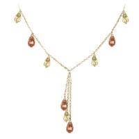 Studio 925 Champagne Diamond and Citrine CZ Briolette Swag 18k Yellow Gold Vermeil Sterling Silver Bib Necklace Studio 925 Champagne Diamond and Citrine CZ Briolette Swag 18k Yellow Gold Vermeil Sterling Silver Bib Necklace