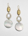 From the Ondine Collection. A graduated, linear design featuring black shell, clear quartz, brown shell and radiant 18k gold. Clear quartzBlack shellBrown shell18k goldDrop, about 2.9Hook backImported 