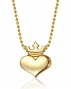 Alex Woo Little Rock Star Heart with Yellow Crown Pendant Necklace