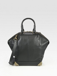 The coveted trapezoid silhouette in a petite version, pairing butter-smooth leather with bronze hardware. Double top handles, 5½ dropAdjustable detachable shoulder strap, 13-16 dropProtective metal feetOne inside zip pocketTwo inside open pocketsFully lined11½W X 9½H X 6DImportedPlease note: Hardware may differ. The coveted trapezoid silhouette in a petite version, pairing butter-smooth leather with bronze hardware. Double top handles, 5½ dropAdjustable detachable shoulder strap, 13-16 dropProtective metal feetOne inside zip pocketTwo inside open pocketsFully lined11½W X 9½H X 6DImportedPlease note: Hardware may differ.