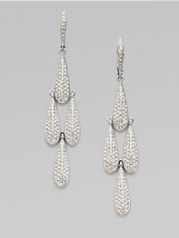 An elegant design in plated rhodium. Brass Drop, about 2 Leverback Imported An elegant design in plated rhodium. Brass Drop, about 2 Leverback Imported