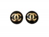 Classic Black Button Stud Earrings