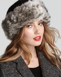 Keep your head haute in Surell's knit cap with a faux chinchilla fur cuff. Keep your head haute in Surell's knit cap with a faux chinchilla fur cuff.