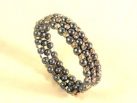 BRACELET 3 Row Blue - WiseGloves ACCESSORY JEWELRY BAND ARMBAND CRYSTAL RESIN BEAD WRISTBAND BRACELET 3 Row Blue - WiseGloves ACCESSORY JEWELRY BAND ARMBAND CRYSTAL RESIN BEAD WRISTBAND