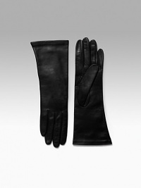EXCLUSIVELY AT SAKS. Smooth, supple leather with warm cashmere lining. About 11 long Made in Italy EXCLUSIVELY AT SAKS. Smooth, supple leather with warm cashmere lining. About 11 long Made in Italy
