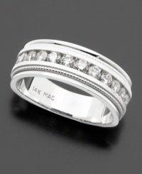 Stately style with endless shine. This stunning ring features round-cut diamonds (1 ct. t.w.) set in 14k white gold. Stately style with endless shine. This stunning ring features round-cut diamonds (1 ct. t.w.) set in 14k white gold.
