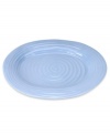 Like a blooming bed of forget-me-nots, this powder-blue porcelain serveware has a fresh, natural vibrance. A hand thrown texture gives the contemporary oval platter the irresistible charm of traditional pottery.