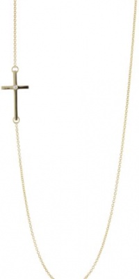 Mizuki 14k Side Cross Diamond Necklace, 16''