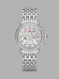 From the CSX Collection. A distinctive stainless steel timepiece with diamond accents and a technical, chronograph dial. Swiss quartz movementWater resistant to 5 ATMRound stainless steel case, 36mm (1.4)Diamond bezel and markers, .64 tcwMother-of-pearl chronograph dialDate display at 6 o'clockSecond hand Stainless steel link bracelet, 18mm wide (0.7)Imported From the CSX Collection. A distinctive stainless steel timepiece with diamond accents and a technical, chronograph dial. Swiss quartz movementWater resistant to 5 ATMRound stainless steel case, 36mm (1.4)Diamond bezel and markers, .64 tcwMother-of-pearl chronograph dialDate display at 6 o'clockSecond hand Stainless steel link bracelet, 18mm wide (0.7)Imported