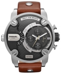 Push the limits of your style with this oversized, leather watch from Diesel. Push the limits of your style with this oversized, leather watch from Diesel.