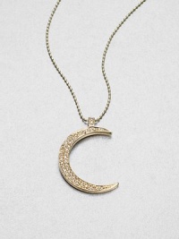 A celestial style with dazzling diamonds set in radiant 14k gold on a ball chain. Diamonds, .16 tcw14k goldLength, about 18Pendant size, about 1Lobster clasp closureImported A celestial style with dazzling diamonds set in radiant 14k gold on a ball chain. Diamonds, .16 tcw14k goldLength, about 18Pendant size, about 1Lobster clasp closureImported