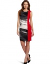 Calvin Klein Women's Printed Shift Dress, Grey/Rouge, 12