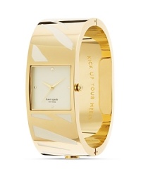 Go wild around the clock: kate spade new york's bangle ticker flaunts gold and white zebra stripes Go wild around the clock: kate spade new york's bangle ticker flaunts gold and white zebra stripes