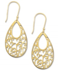 Shapely earrings make an elegant addition to your collection. Giani Bernini's timeless style features a scrolling design in 24k gold over sterling silver. Approximate drop: 1-1/2 inches. Shapely earrings make an elegant addition to your collection. Giani Bernini's timeless style features a scrolling design in 24k gold over sterling silver. Approximate drop: 1-1/2 inches.