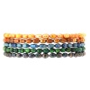 Set Of 5 Genuine Freshwater Cultured 4mm Multi Color Pearl Stretch Bracelets