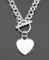 Steal her heart. Necklace by Giani Bernini features a lovely sterling silver chain link with a heart tag, perfect for inscribing initials or a message of love. Approximate length: 17 inches. Approximate drop: 1-1/4 inches.