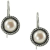 HinsonGayle 7.5-8.0mm White Cultured Pearl & Oxidized Sterling Silver Drop Earrings