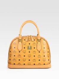 A coated canvas design that possesses the character of German functionality and craftsmanship with an iconic laurel logo print and luxurious leather trim.Double leather top handles, 4 dropTop zip closureOne inside zip pocketFully lined10W X 13½H X 6DMade in Italy A coated canvas design that possesses the character of German functionality and craftsmanship with an iconic laurel logo print and luxurious leather trim.Double leather top handles, 4 dropTop zip closureOne inside zip pocketFully lined10W X 13½H X 6DMade in Italy