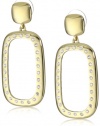 T Tahari Gold Door Knocker Drop Earrings with Crystal