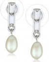 Carolee Classic Love Story Silver-Tone Pearl Drop Earrings