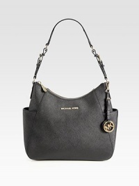 Super-chic Saffiano leather forms this easy carryall, finished with an iconic ID tag. Shoulder strap, 10 dropTop zip closureTwo outside open pocketsOne inside zip pocketFour inside open pocketsLogo-printed lining11W X 8¾H X 2½DImported Super-chic Saffiano leather forms this easy carryall, finished with an iconic ID tag. Shoulder strap, 10 dropTop zip closureTwo outside open pocketsOne inside zip pocketFour inside open pocketsLogo-printed lining11W X 8¾H X 2½DImported