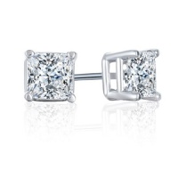 1/6 Carat Diamond 14K White Gold Stud earrings (I-J, I3) 1/6 Carat Diamond 14K White Gold Stud earrings (I-J, I3)