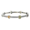 925 Silver, Amethyst, Blue Topaz, Peridot & Citrine Multi-Shape Stone Stackable Bangle with 18k Gold Accents- 8 IN