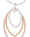 Nine West Mix It Up Tri-Tone Layered Open Link Pendant Necklace, 18