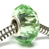Sterling Silver Birthstone Round Crystal Peridot Green European Bead Charm August