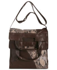 Play up your animal instincts with this python print design from Lucky Brand that adds an exotic edge to any outfit. Crafted from supple leather with detail stitching and flirty tassel accent, its top handles and convenient crossbody strap offer instant versatility. Play up your animal instincts with this python print design from Lucky Brand that adds an exotic edge to any outfit. Crafted from supple leather with detail stitching and flirty tassel accent, its top handles and convenient crossbody strap offer instant versatility.