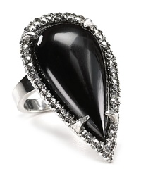 Made Her Think offers a tough chic take on the usual solitaire style. Instead of a gemstone, it comes topped by a talon-like stud, rimmed in crystals. Made Her Think offers a tough chic take on the usual solitaire style. Instead of a gemstone, it comes topped by a talon-like stud, rimmed in crystals.