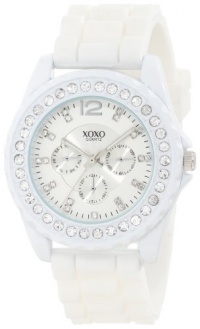 XOXO Women's XO8040 Rhinestone Accent White Silicone Strap Watch XOXO Women's XO8040 Rhinestone Accent White Silicone Strap Watch