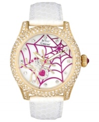 Weave a wonderful web with this watch by Betsey Johnson. Weave a wonderful web with this watch by Betsey Johnson.