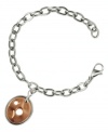 An elegant mix. Breil combines stainless steel with a rose gold ion-plated charm on this unique bracelet. Approximate length: 7-1/2 inches. Approximate charm drop: 1 inch.