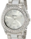 XOXO Women's XO5410  Silver-tone/White Epoxy Bracelet With Rhinestones Accent Watch