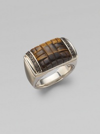 EXCLUSIVELY AT SAKS. Tiger's eye and smoky quartz detail lend elegant texture to a fine silver ring. From the Bedeg Collection SilverTiger's eyeQuartz½ wide Imported EXCLUSIVELY AT SAKS. Tiger's eye and smoky quartz detail lend elegant texture to a fine silver ring. From the Bedeg Collection SilverTiger's eyeQuartz½ wide Imported
