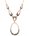 Add some glitter and glam to your look. Genevieve & Grace's pretty oval link drop pendant features sparkling marcasite in 18k rose gold over sterling silver. Approximate length: 17 inches. Approximate drop: 1-7/8 inches.