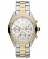 Elegant golden tones upgrade this classically designed steel watch from DKNY.