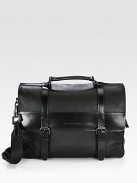 Luxurious calfskin leather stores all your essentials in style in this roomy, crossbody carryall crafted in structured, silhouette.Flap, magnetic closureTop handleRemovable/adjustable shoulder strapInterior pocketsCanvas liningLeather16W x 12H x 3DMade in Italy Luxurious calfskin leather stores all your essentials in style in this roomy, crossbody carryall crafted in structured, silhouette.Flap, magnetic closureTop handleRemovable/adjustable shoulder strapInterior pocketsCanvas liningLeather16W x 12H x 3DMade in Italy