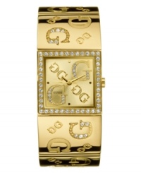 A fun signature watch by GUESS, encrusted with Swarovski crystals. A fun signature watch by GUESS, encrusted with Swarovski crystals.