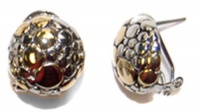 Designer Inspired Two-Tone Round Pebble Earrings Designer Inspired Two-Tone Round Pebble Earrings