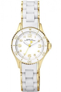 New Marc Jacobs Mbm2562 Women's Marine Rock White Silicone Wrapped S Steel Watch New Marc Jacobs Mbm2562 Women's Marine Rock White Silicone Wrapped S Steel Watch